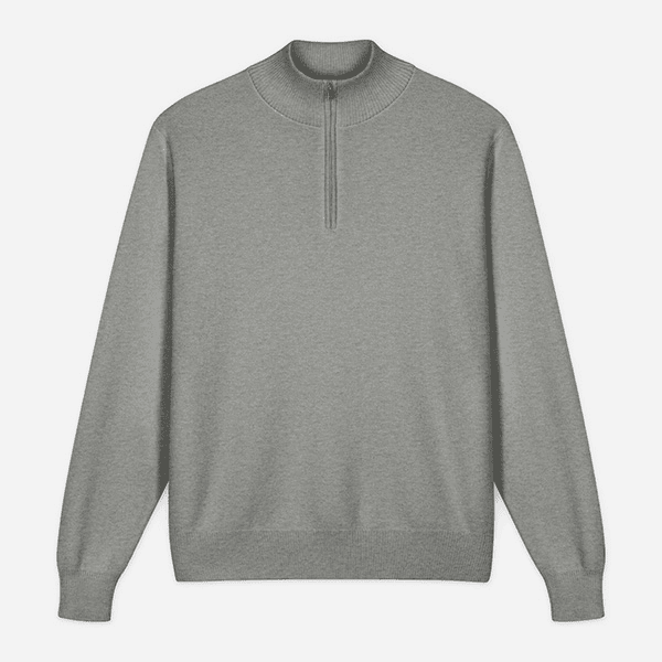 Unisex Knitted Quarter Zip Sweater