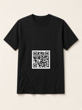 Siyah QR tişört, kod göğüste